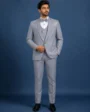 Grey Plain Men's Suit for Formal Wear